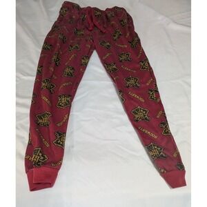Harry Potter Lounge Pants Men Small Burgundy Good Hogwarts Crest Joggers